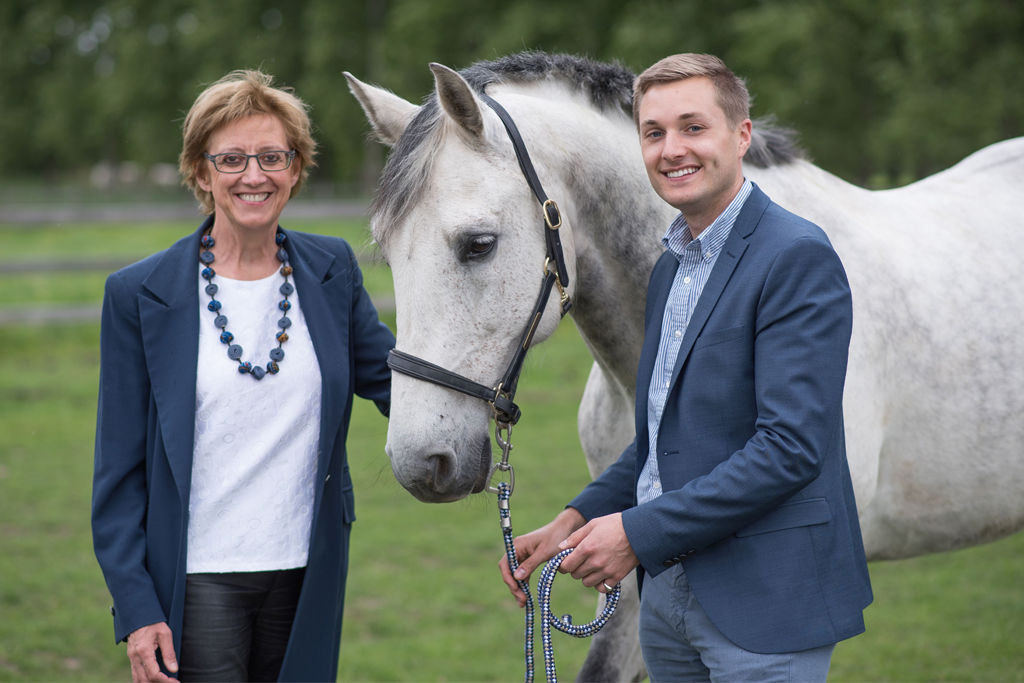 Griet Nuytinck and Jan Spaas with a horse