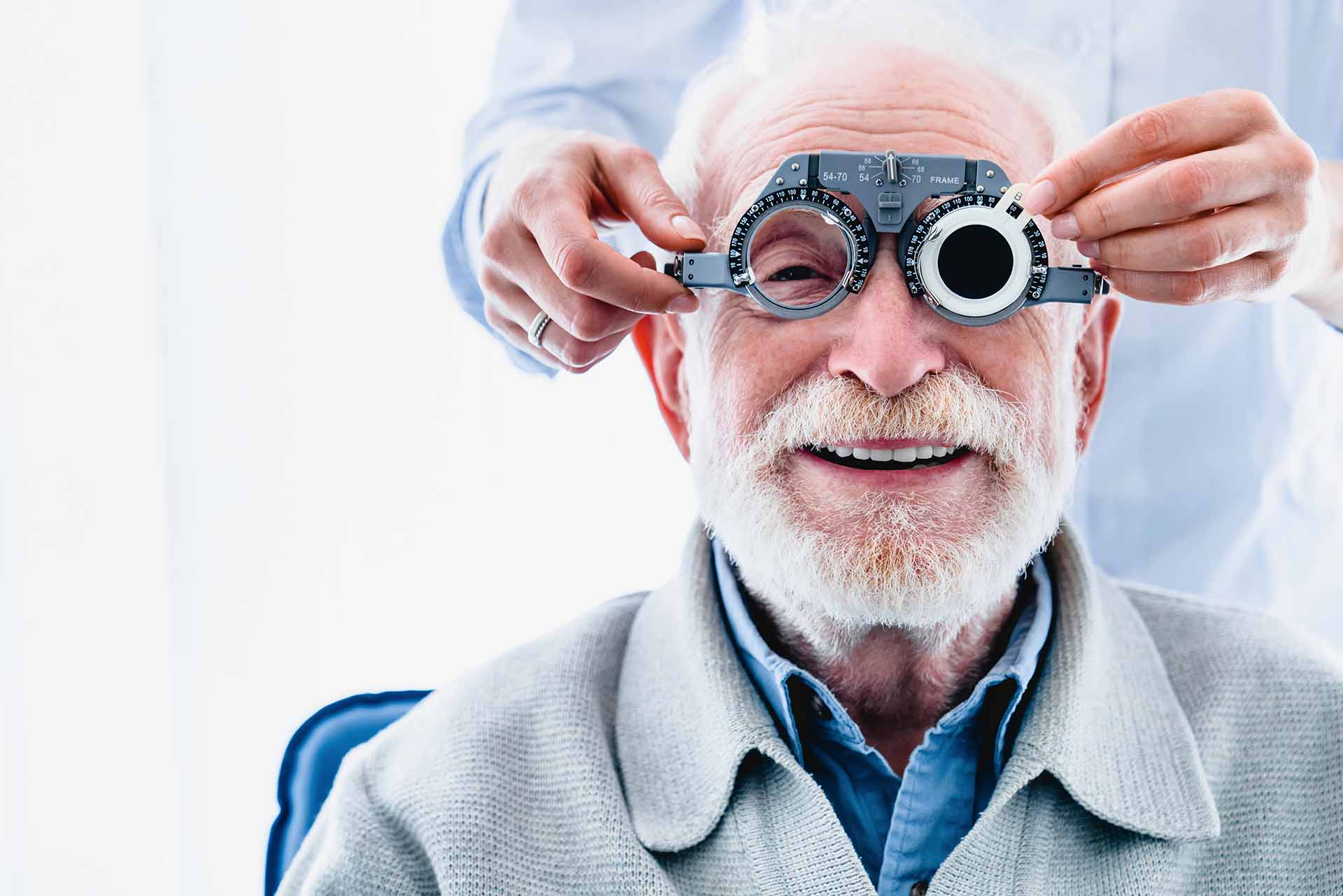 Old man having his vision checked